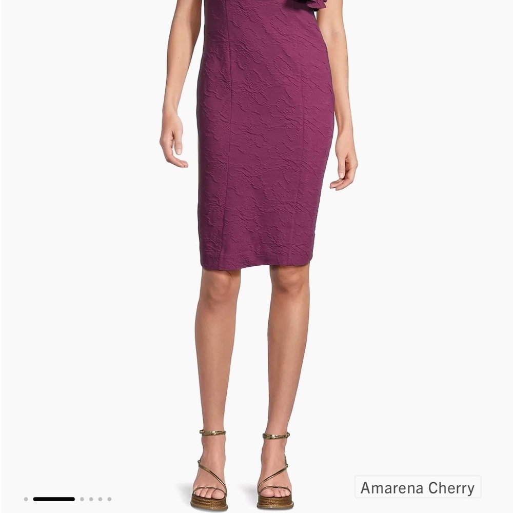 Lilly Pulitzer Bordeaux One-Shoulder Minidress in Amarena Cherry - Picture 2 of 13